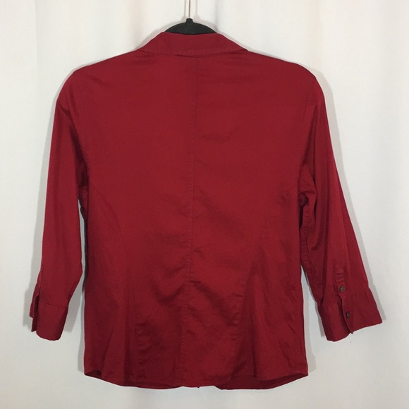 Banana Republic red button down 3/4 length sleeve - Picture 3 of 4